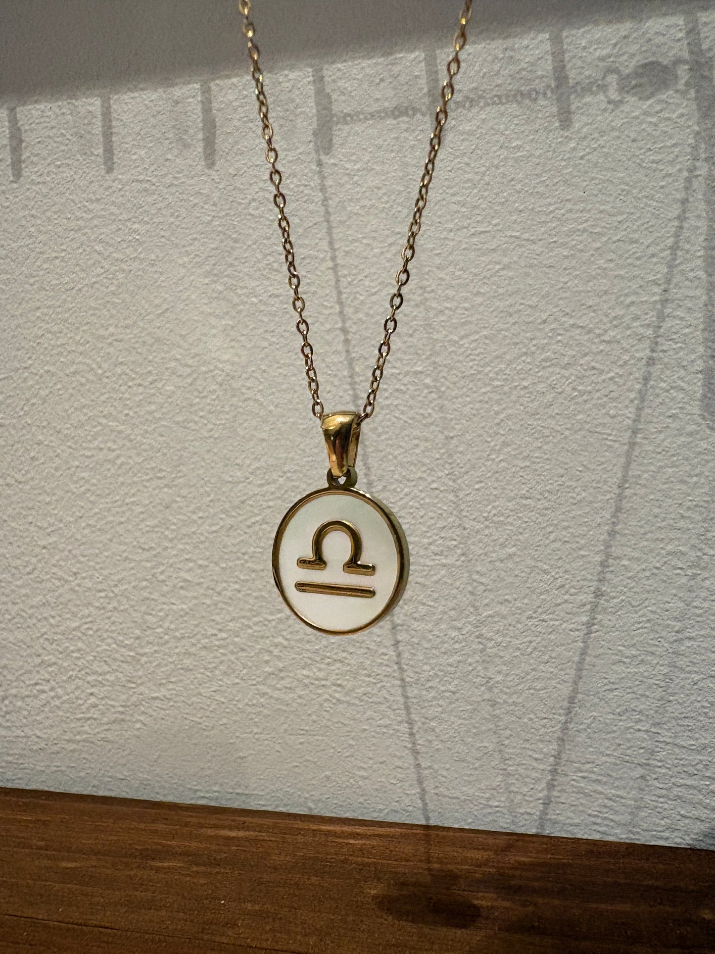 Zodiac Sign 18k Gold Plated Necklace Libra Weegschaal Chain