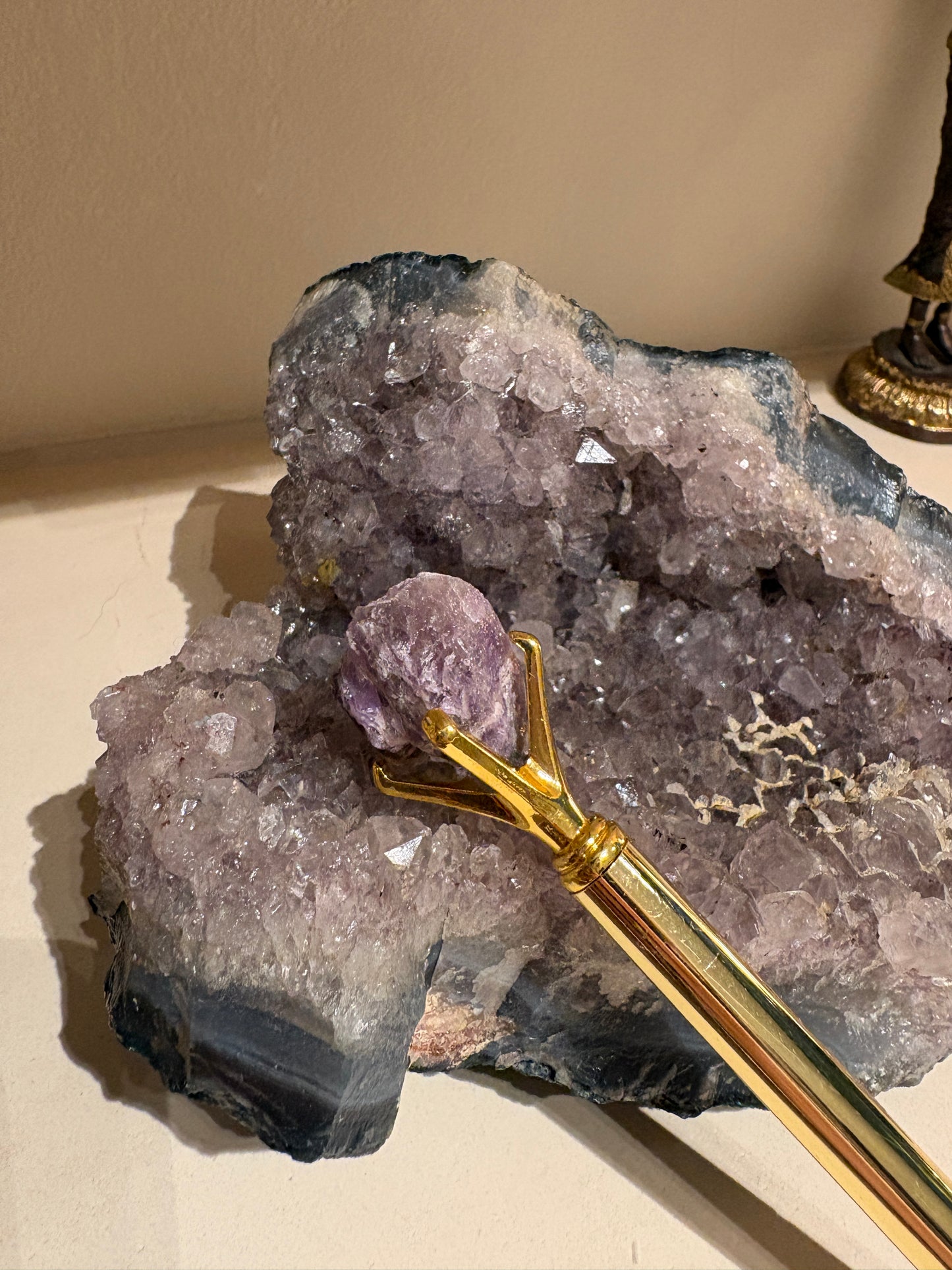 Amethyst Crystal Pen Third Eye and Crown Chakra