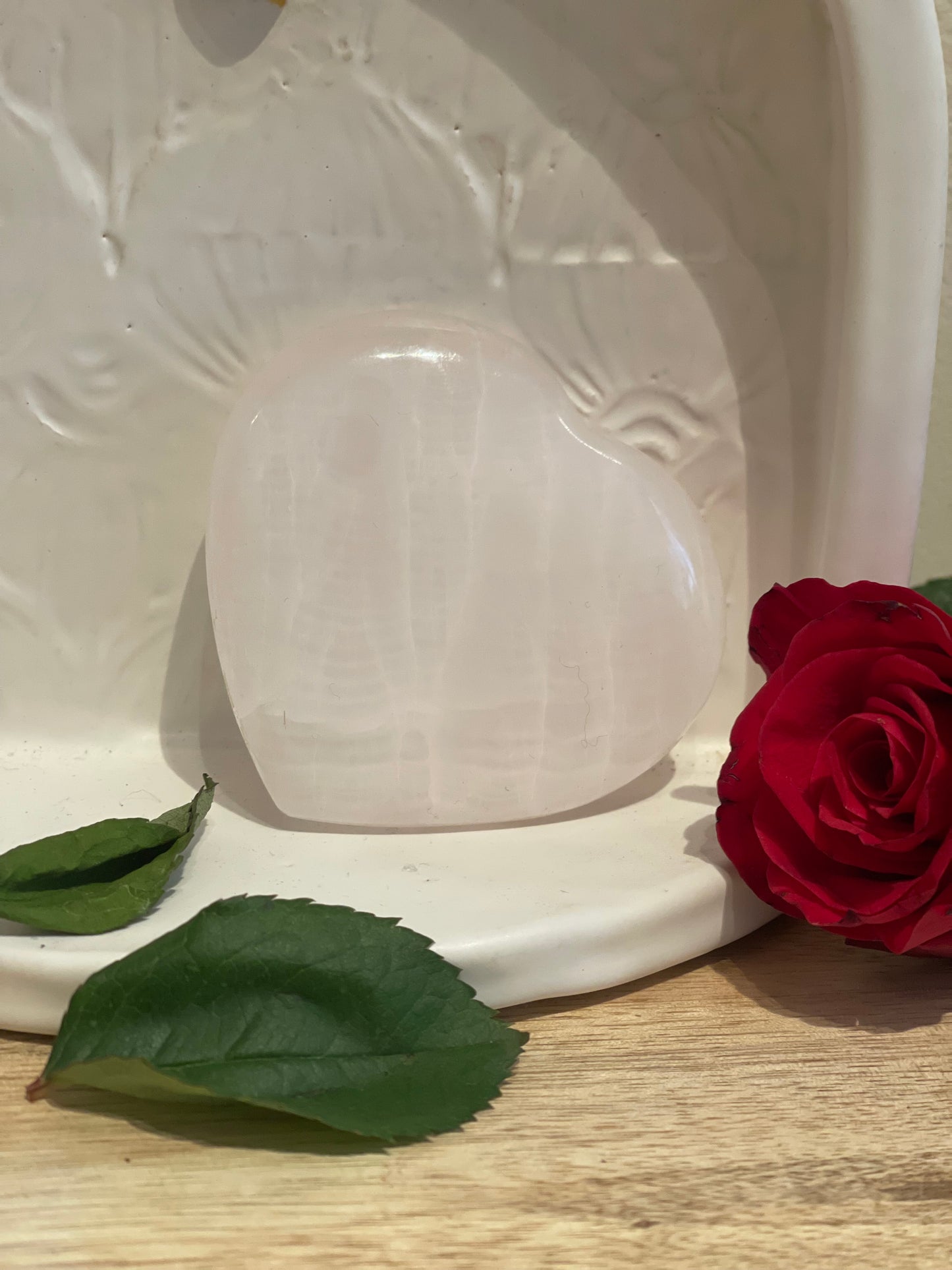 Mangano Calcite Crystal Heart Chakra