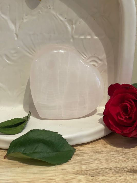 Mangano Calcite Crystal Heart Chakra