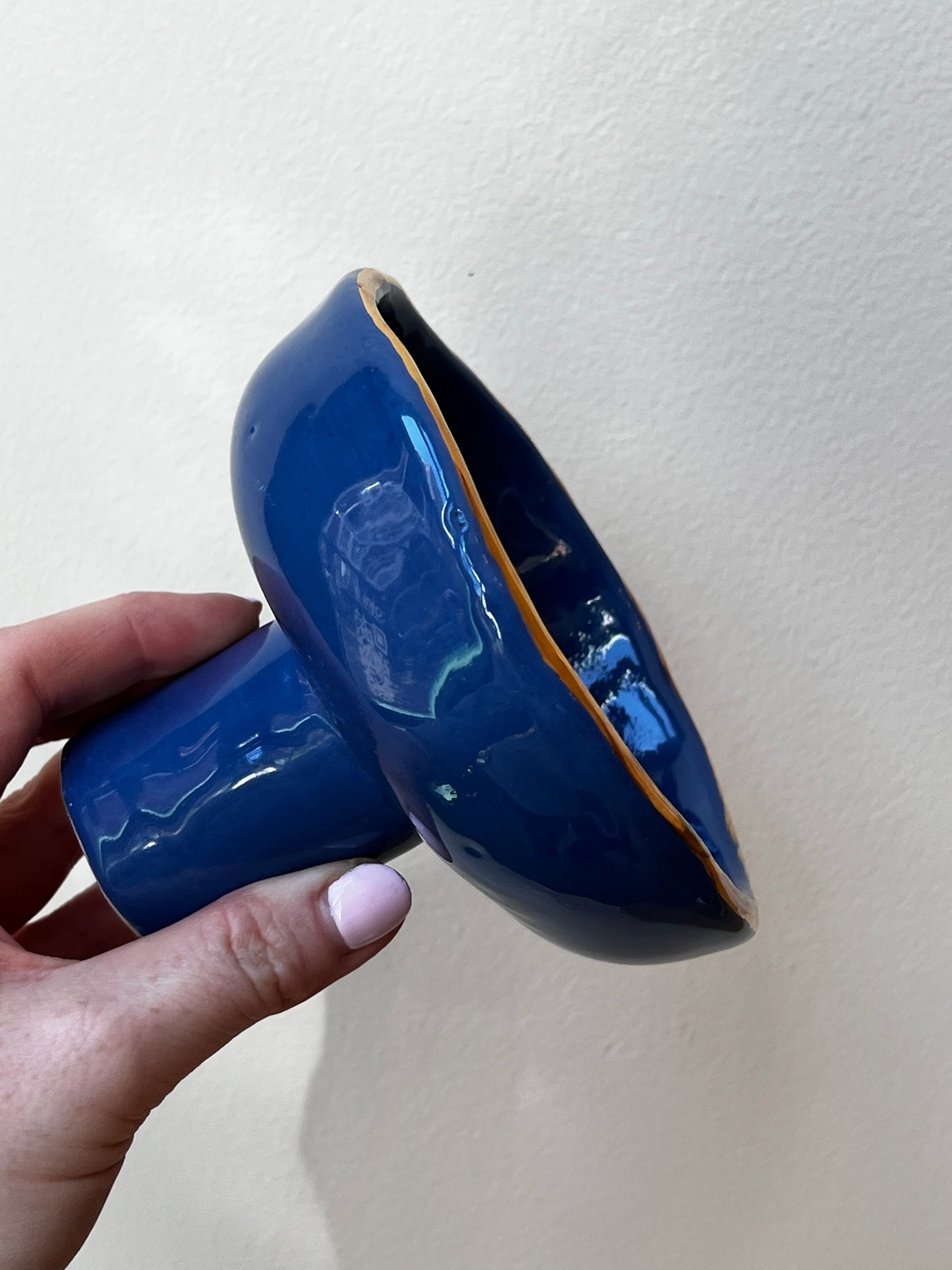 Handmade ceramic smudge bowl- Gold rim - Studio Avalon Boheme