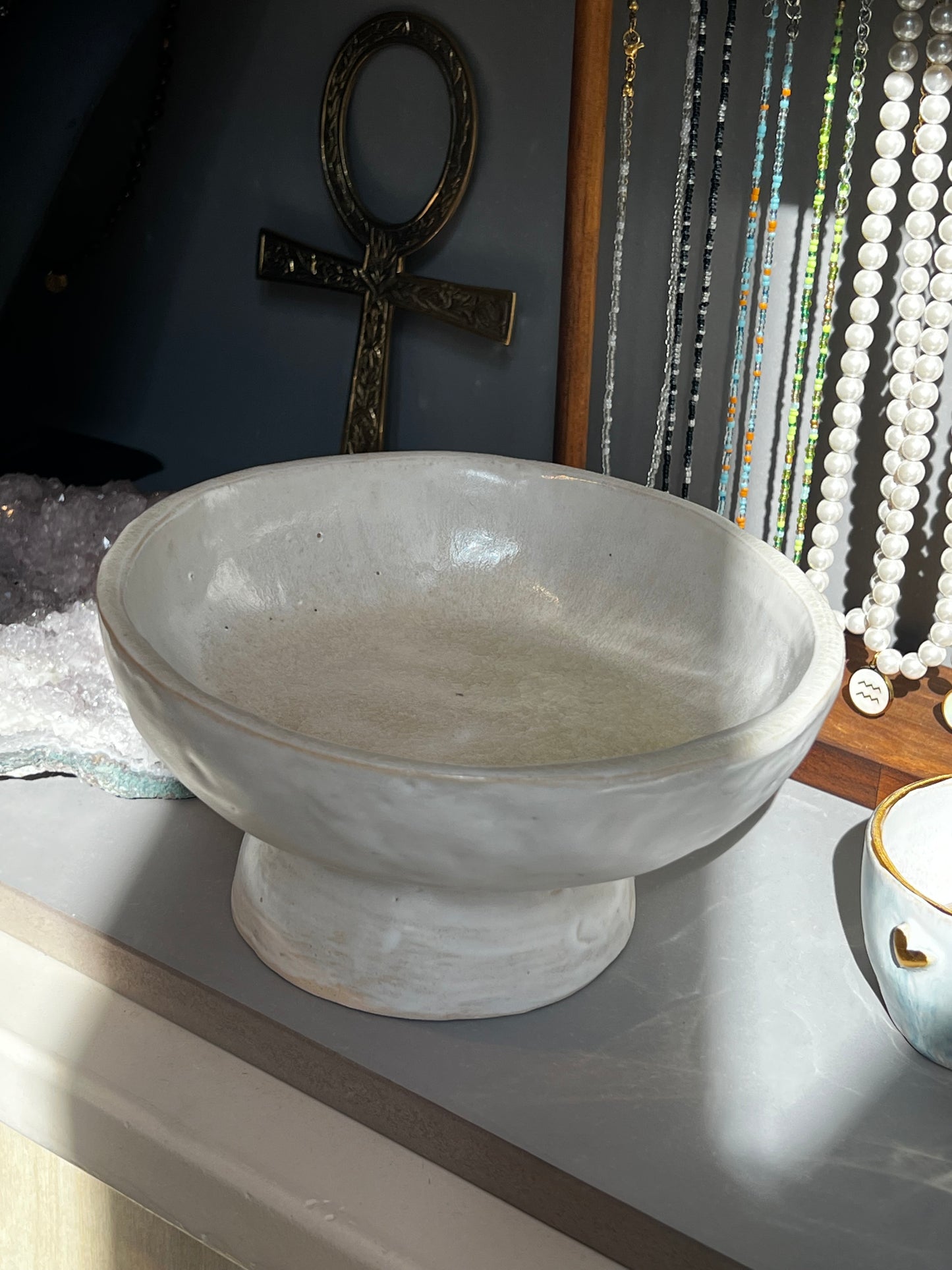 Handmade big smudge bowl- Cream- Studio Avalon Boheme