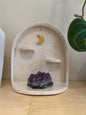 HANDMADE BEIGE & SPECKLED CERAMIC ALTAR WITH GOLDEN MOON Studio Avalon Bohème