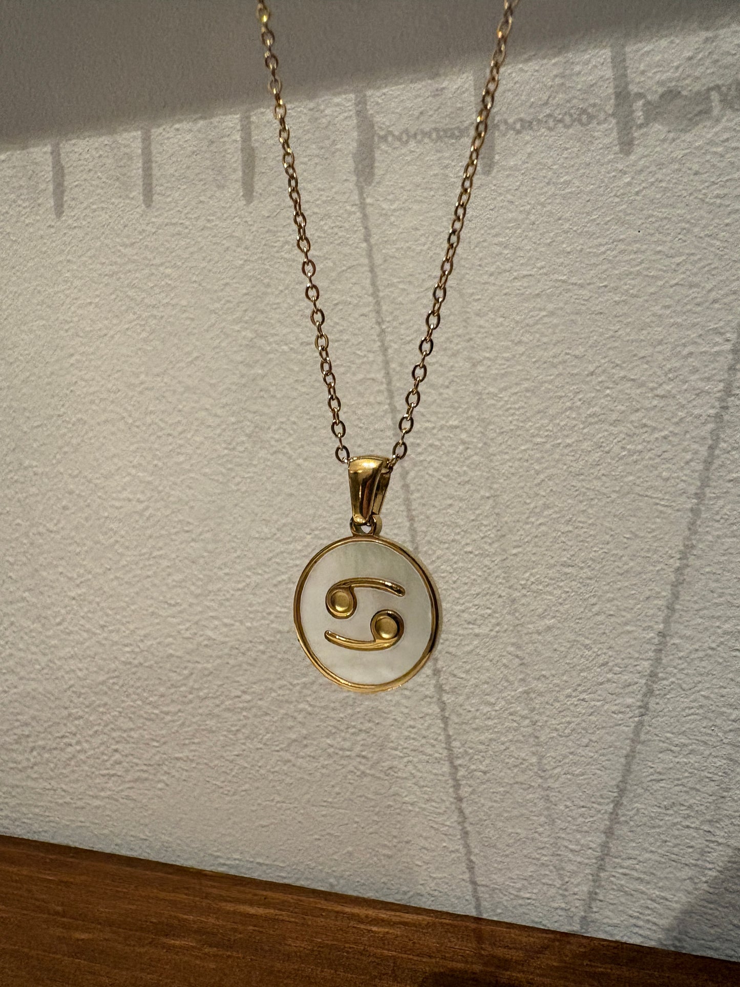 Zodiac Sign 18K Gold Plated Necklace Cancer Kreeft Chain