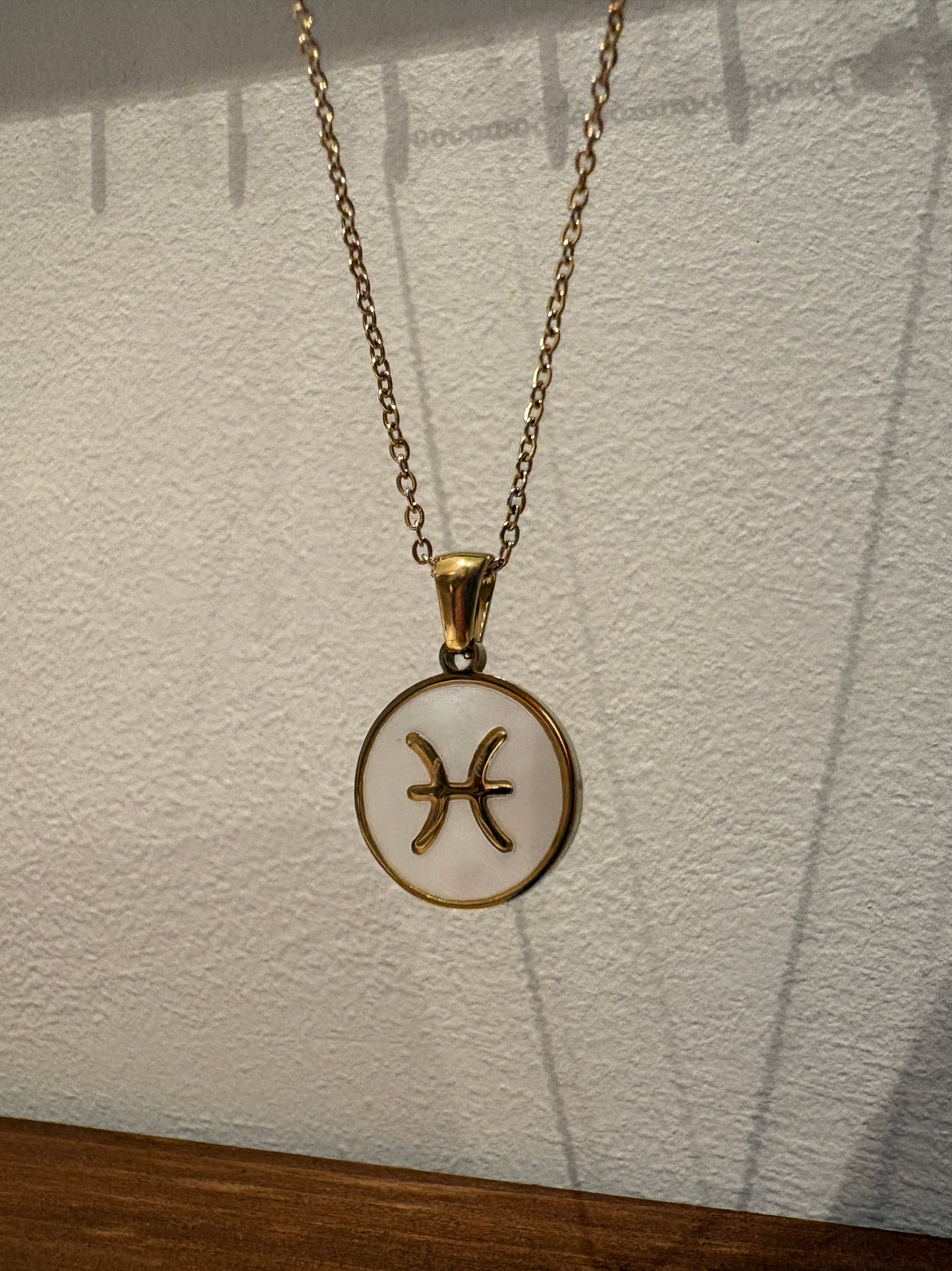 Zodiac Sign 18K Gold Plated Necklace Pisces Vissen Chain