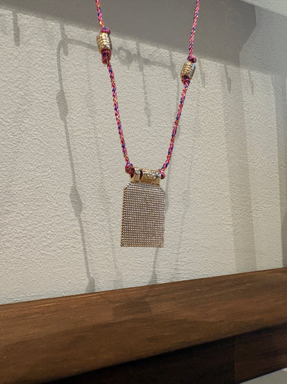 Pink Necklace Burning Heart Tarot Card