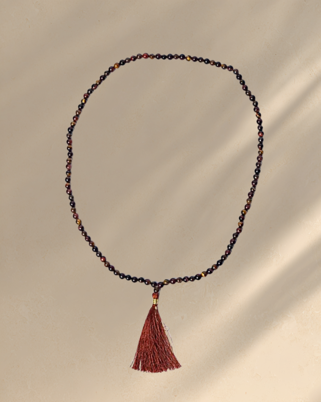 Mala Necklace · Yellow & Red Tiger Eye (Cat’s Eye) AA-quality