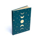 NOTEBOOK MOON PHASES & STARS DARK BLUE – 15X21 CM