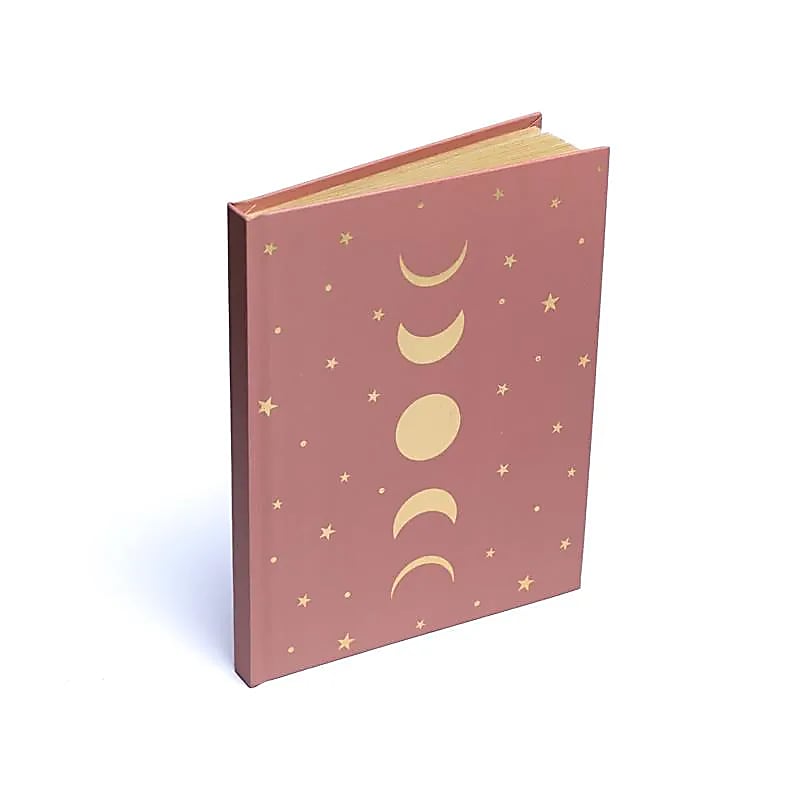 NOTEBOOK MOON PHASES & STARS OLD PINK – 15X21 CM
