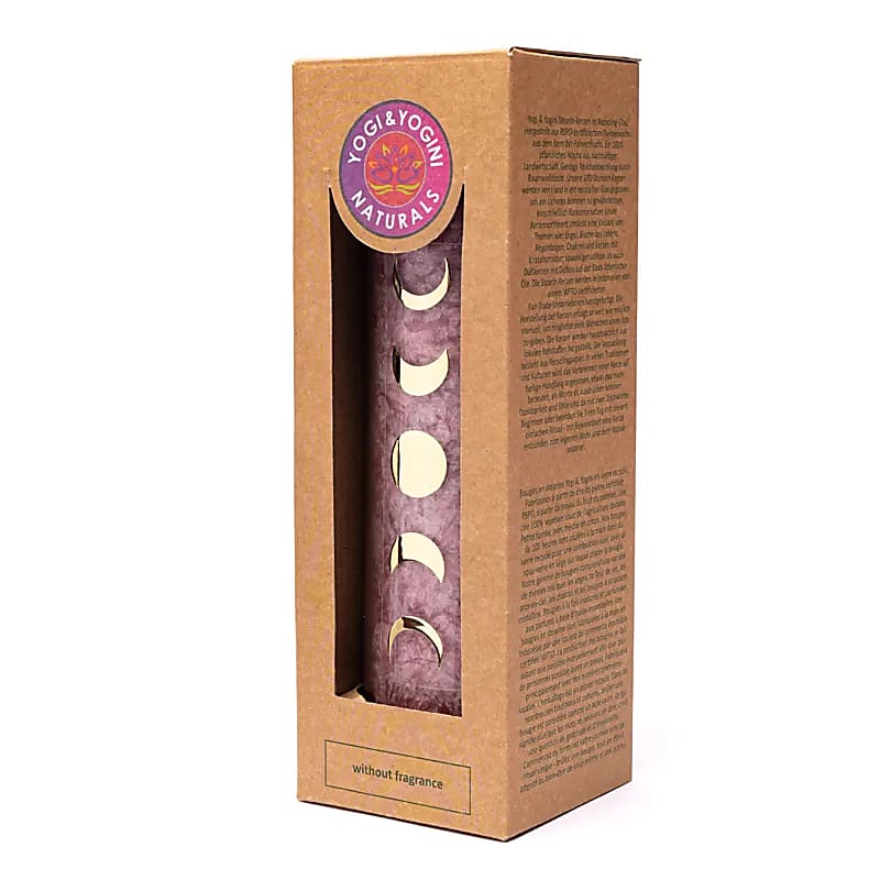 STEARIN CANDLE – MOON PHASES – DUSTY PINK – UNSCENTED – 21 X 6.5 CM