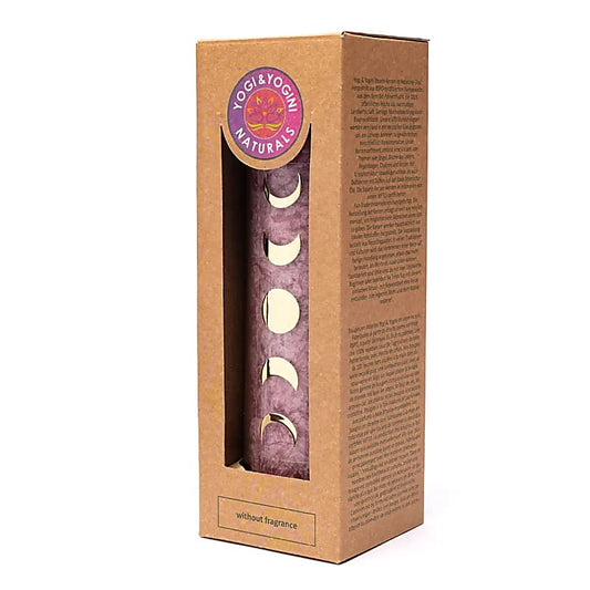 STEARIN CANDLE – MOON PHASES – DUSTY PINK – UNSCENTED – 21 X 6.5 CM