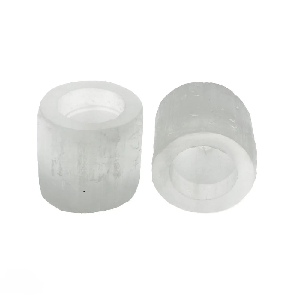 TEALIGHT HOLDER SELENITE ROUND CANDLE – DIAMETER 8 CM
