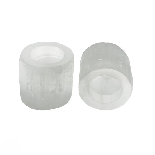 TEALIGHT HOLDER SELENITE ROUND CANDLE – DIAMETER 8 CM