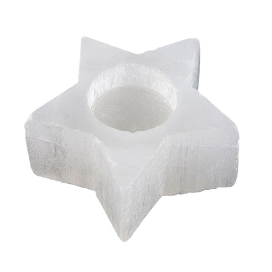 TEALIGHT HOLDER SELENITE SQUARE OR TRIANGLE CANDLE – DIAMETER 13 CM
