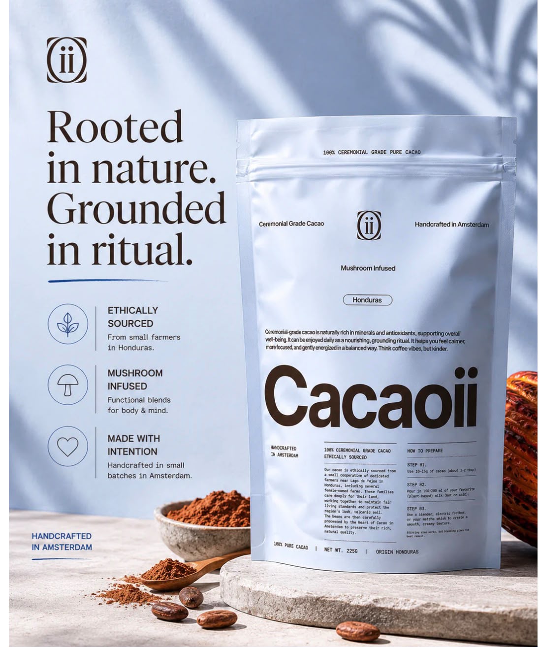 Cacaoii Ceremonial Cacao with 7 Mushrooms