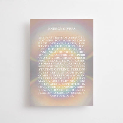 ENERGY GIVERS - CARD - RAINBOW - SUNSHINE LOVE - POSTCARD