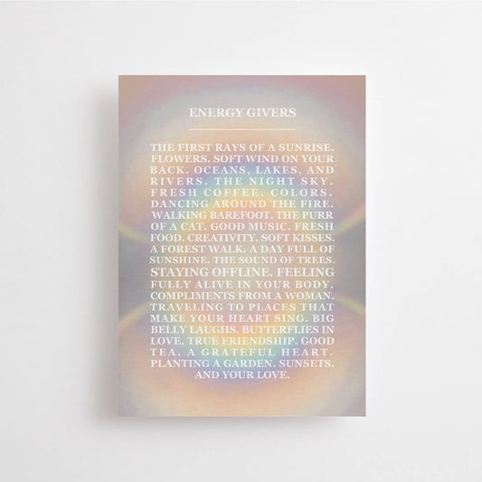 ENERGY GIVERS - CARD - RAINBOW - SUNSHINE LOVE - POSTCARD
