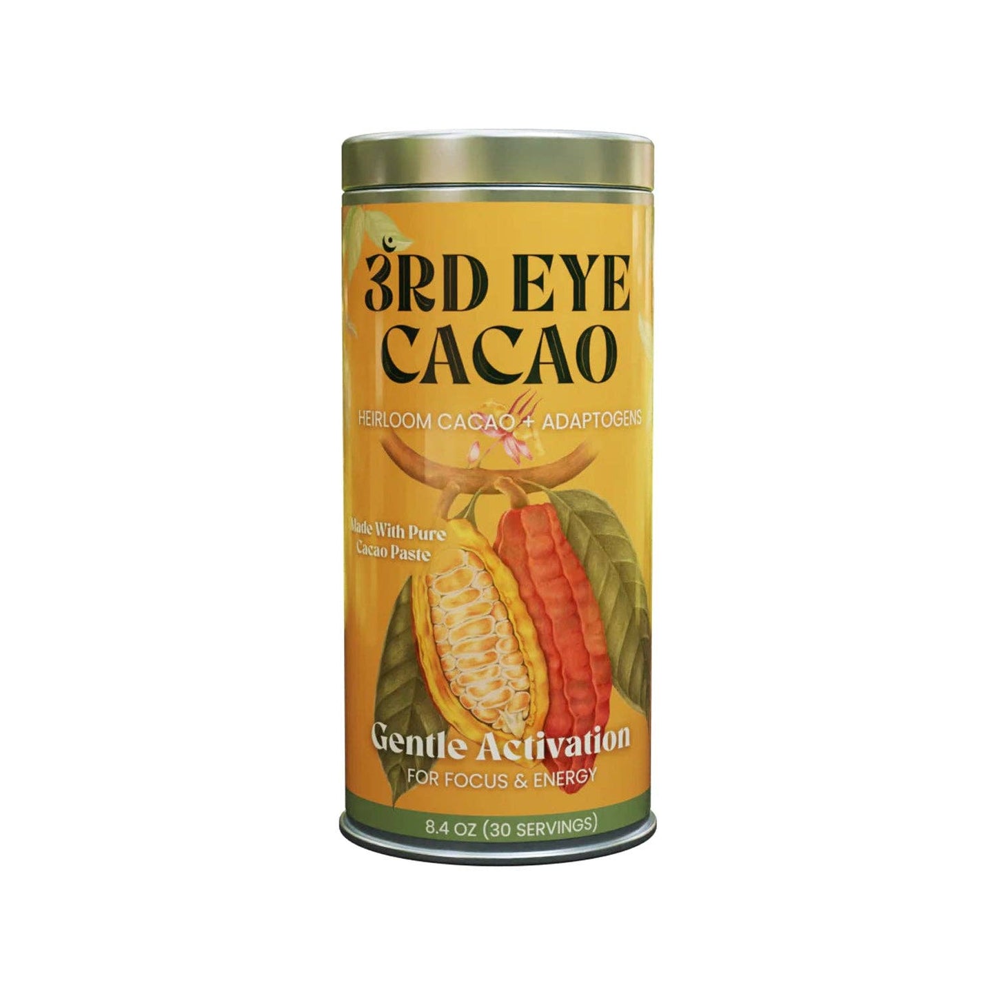 Third Eye Ceremonial Cacao - Gentle Activation Elixir: 8.4oz Tin (30 Servings)
