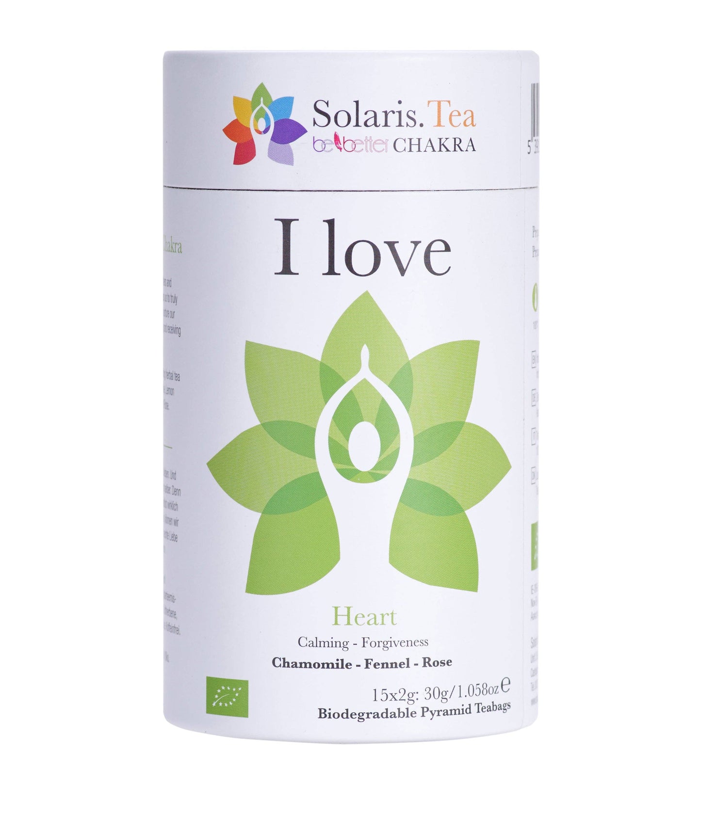 I Love - Heart Chakra, 15x2g Pyramid Tea Bags Organic