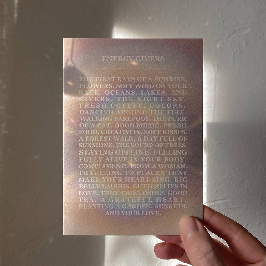 ENERGY GIVERS - CARD - RAINBOW - SUNSHINE LOVE - POSTCARD