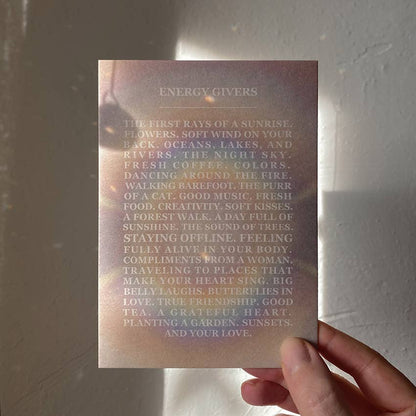 ENERGY GIVERS - CARD - RAINBOW - SUNSHINE LOVE - POSTCARD