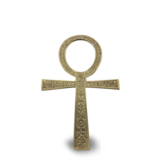 Hanging Ankh Embossed 20cms: Brass