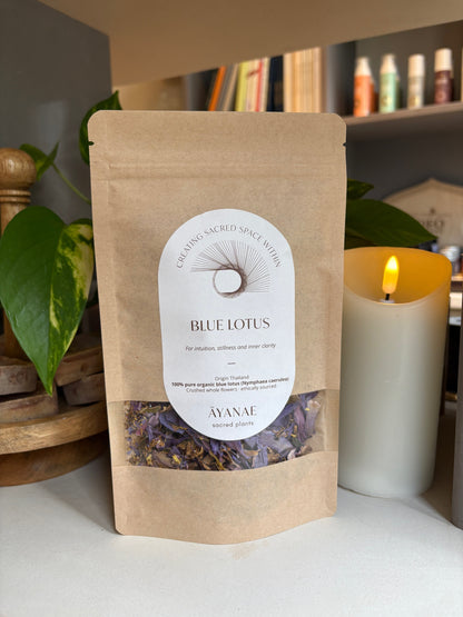 100% PURE ORGANIC BLUE LOTUS AYANAE SACRED PLANTS ECUADOR 20G